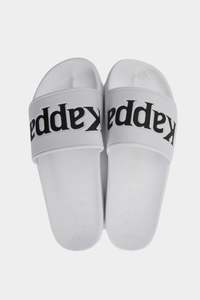 Footwear Mens: Kappa Unisex 222 Banda Adam Slides in White/Black