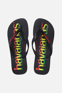 Footwear Mens: Havaianas Unisex Top Logo Mania Flip Flops