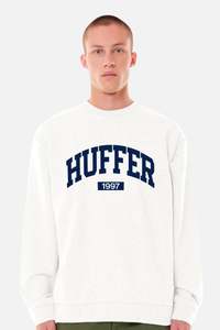 Huffer Mens True Crew/3 Pointer in Chalk