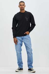 Hoods Crews Mens: Abrand Mens A Team Crew in Black