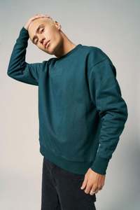 Hoods Crews Mens: Abrand Mens A Relaxed Crew in Bottle Green