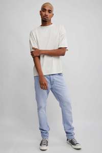 Abrand Mens A Slim Sessions Jean in Bleached Vintage Blue