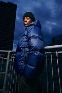 Jackets Coats: Huffer Mens Superloft Down Jacket in Azul Blue