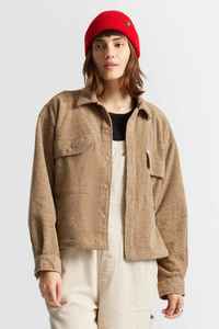 Brixton Womens LS Arctic Stretch Fleece Jacket in Oatmeal