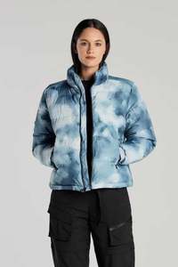 Coats Jackets: Huffer Womens Track Puffer Jacket in Blue Lake