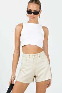 Shorts Womens: Abrand Womens A Venice Short in Washed Ecru