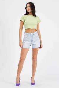 Abrand Womens A Venice Short Millie in Bleached Vintage Blue