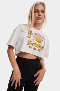 Mitchell Ness: Mitchell & Ness Womens Los Angeles Lakers Sunbleached Crop Tee