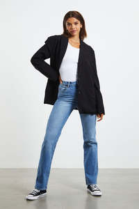 Denim: Rollas Original Straight Long Jean - Brad Blue