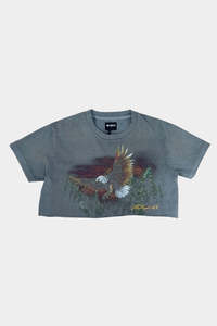 The People Vs Womens Cropped Tee Sample - Dark Grey Eagle
