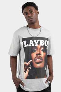 Playboy Bunny O Covers Unisex Tee in Grey