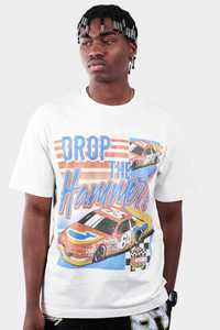 Nascar: Nascar Drop The Hammer Tee in White - Unisex