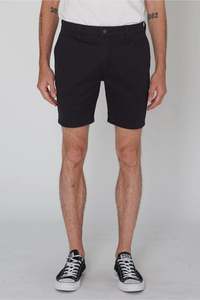 Mens Denim: Rollas Mens Tim Slim Shorts - Washed Black