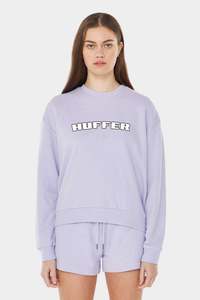 New Huffer Hoods Crews Only 65: Huffer Slouch Crew/Cardinal in Lilac