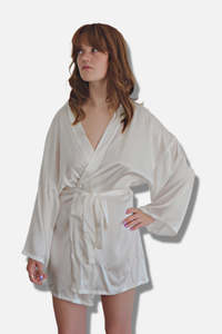 100% Silk Robe - Ivory