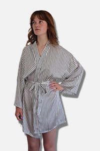 Silk: 100% Silk Robe - Stripe