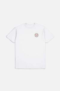 Everythings 20: Brixton Mens Crest II S/S Standard Tee in White/Aloha Red