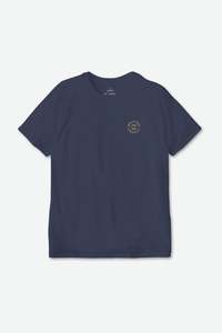 Brixton Mens Oath V S/S Standard Tee in Washed Navy