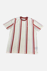 Everythings 20: Brixton Hilt Shield S/S Knit - Dark Brick/White