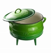 Braai & Potjie Hardware: LK's Enamel Coated Green Pot (3-Leg) #3