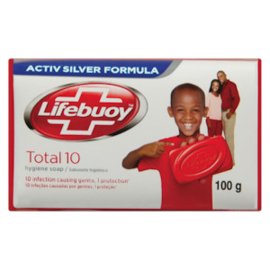 Soap And Body Wash: Lifebuoy Total 10 Germ Protection Soap Bar 100g