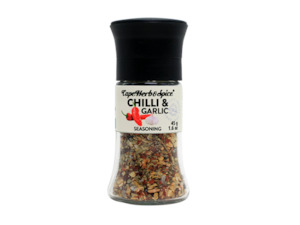 Braai Spice: Cape Herb & Spice Chilli & Garlic Seasoning Grinder 40g