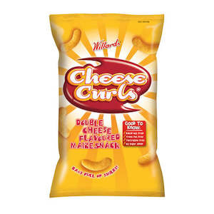 Willards Cheese Curls Double Cheese Flavoured Maize Snack 150g