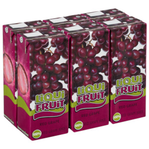 Liqui Fruit Red Grape Juice Box 250ml - 6 Pack