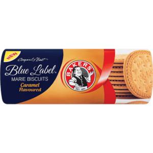 Biscuits Crackers Rusks: Bakers Blue Label Marie Biscuits Caramel  200g