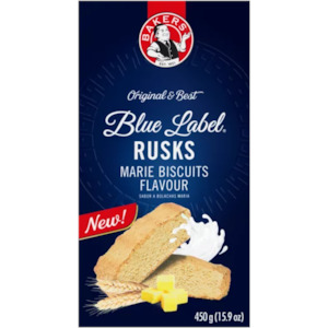 Biscuits Crackers Rusks: Bakers Blue Label Marie Rusks 450g