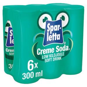 Cold Drinks 1: Sparletta Creme Soda Can 300ml 6 Packs