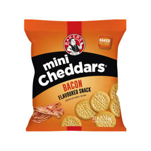 Biscuits Crackers Rusks: Bakers Mini Cheddar Bacon 33g