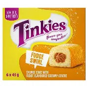 Biscuits Crackers Rusks: Tinkies  Fudge Swirl - 45g Bar 6 Pack