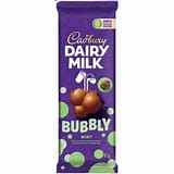 Chocolate: Cadbury Dairy Milk Bubbly Mint Chocolate Slab 87g