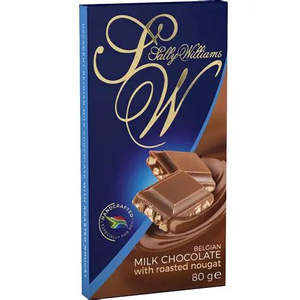 Chocolates Sweets Snackbars: Sally Williams Belgian Milk Chocolate With Roasted Nougat 80g