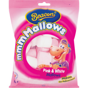 Reduced Beacon Mallows Pink & White Mallows 150g