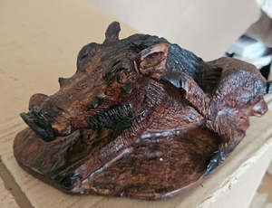 Gift Ideas: Wooden Warthog Sitting