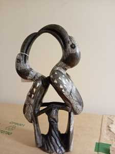 Two Hornbills Crafted from Soapstone (Small)