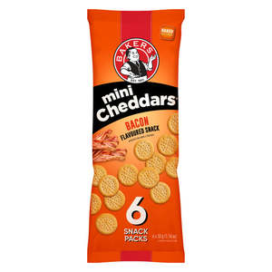 Bakers Mini Cheddar Bacon Multipack 6x33g