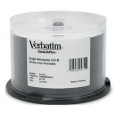 Verbatim Printable Hub CD-R 52x 50pk Spindle