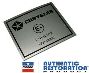 Chrysler "E-Code" Decal (VJ)