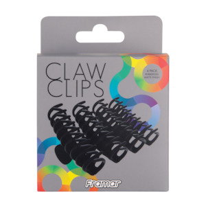 Framar: Framar Claw Clips Black Pack of 4