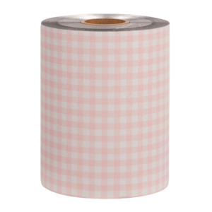 Framar: Framar Gingham Pink Embossed Roll Med 320ft