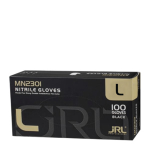 Gloves: JRL Black Nitrile Gloves 100 - Large