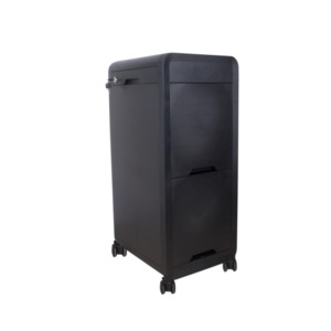Trolleys: Black Trolley 4 Tray with Anti Slip Mat
