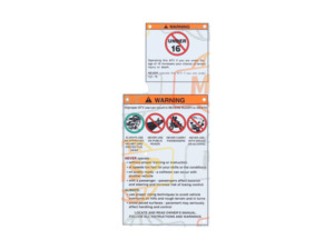 On Sale: Suzuki 68921-31G10 ATV Warning Safety Label