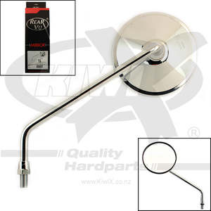 Rear-Vu Chrome Motorcycle Mirror – Round Left | MIR08