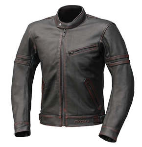 Road Jackets: CAFE LEATHER JACKET BROWN SML