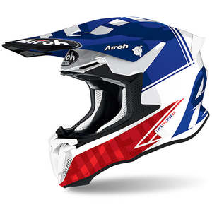 Motocross Off Road Helmets: Tech L Twist 2.0 Blue Gloss Helmet MX Airoh