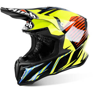 Motocross Off Road Helmets: Strange XL blue gloss Twist Helmet MX Airoh